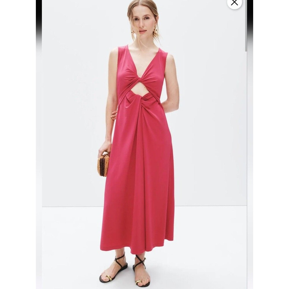 Rosetta Getty Rose Pink Cutout Twist Front Dress Size S